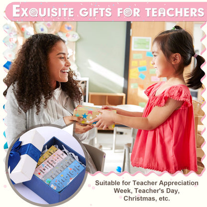 Gersoniel 32 Pcs Teacher Appreciation Gifts Bulk Teacher Magnetic Bookmarks Inspirational Page Clips Thank You Gifts for Employee Staff Xmas Stocking Stuffers for Women(Simple)