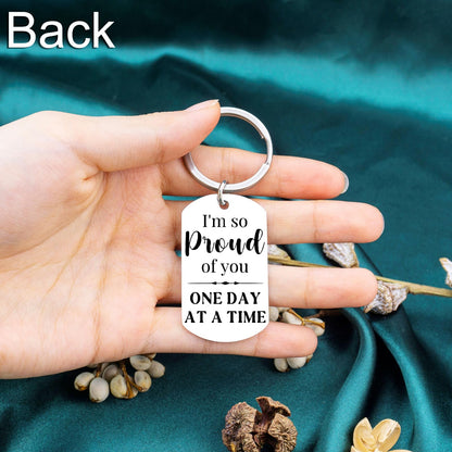 Sober Gifts Keychain Na Recovery Sobriety Gifts For Men Women Proud Of You Gifts Recovery I'm So Proud Of You