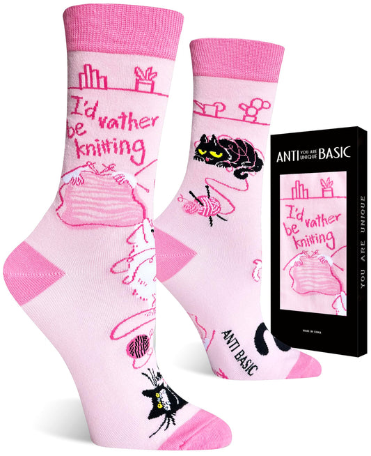 ANTI BASIC Novelty Cat Socks Gift for Women(fits Women shoe size 6-12)