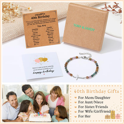 TONY & SANDY Christian Cross Bracelet for Women, Graduation Gifts for Teens Kids Girls, Confirmation Baptism Gifts, Unique Gift for Friends Daughter Mom Sister in Christ Birthday Christmas