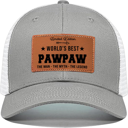 Men's Hat Gifts - Men Cap Gifts for Christmas Father's Day Birthday Trucker Hat Leather Pattern Baseball Cap