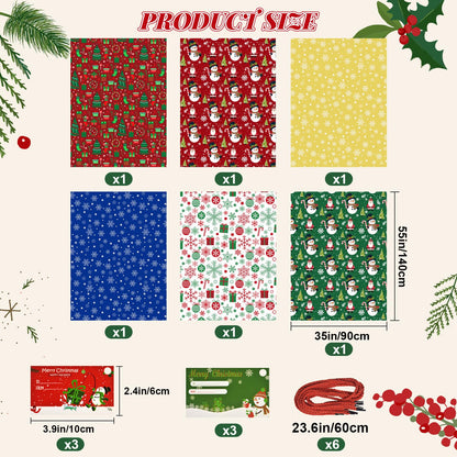 letesult 55" x 35" Extra Large Christmas Gift Bags, 6PCS Jumbo Christmas Themed Bags Holiday Gift Wrap Plastic Gifts Bag with Tag and String for Huge Big Gifts Presents Wrapping Bicycle Bike Gift Bag
