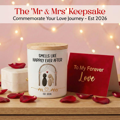 TEEZWONDER Wedding Gifts for Newlyweds - Mr & Mrs 2026 Scented Candle - Bridal Shower Engagement Gifts for Couples, Mr and Mrs Gift for Bride and Groom, Anniversary Wedding Gift for Women Men