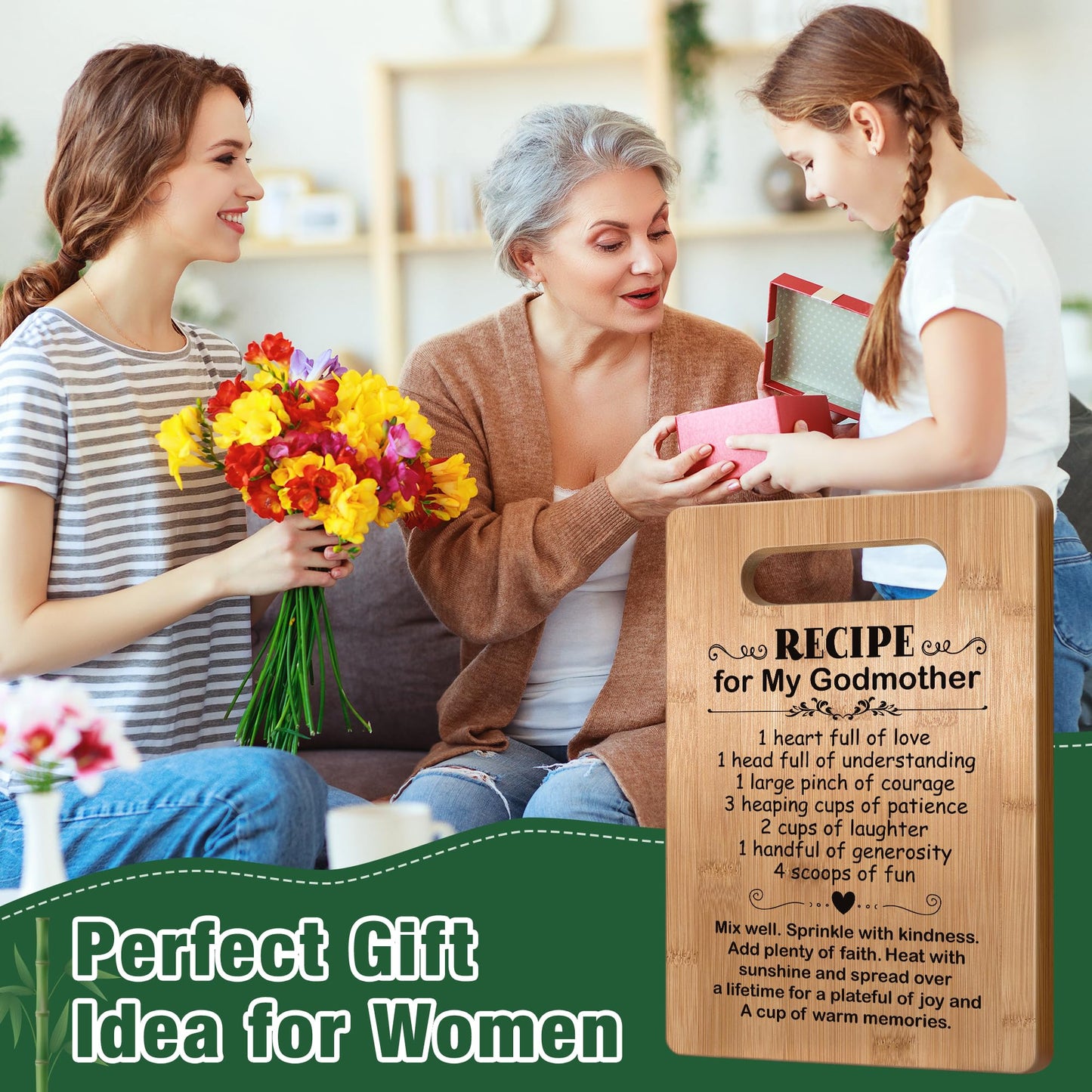 Popular Mothers Day Gifts for Godmother, Godmother Cutting Board, Cute Godmother Gifts from Godchild, Godmom Gift for Mother's Day, Birthday