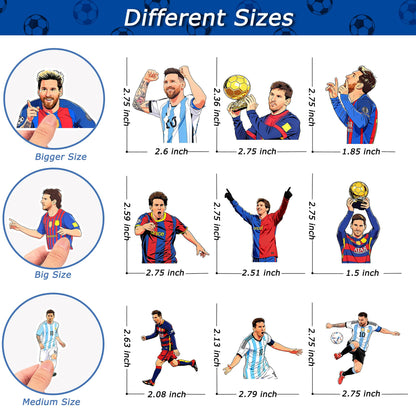 50 PCS Soccer Stickers Messi for Kids Gift Vinyl Waterproof Water Bottle Football Stickers Boys Girls Teens