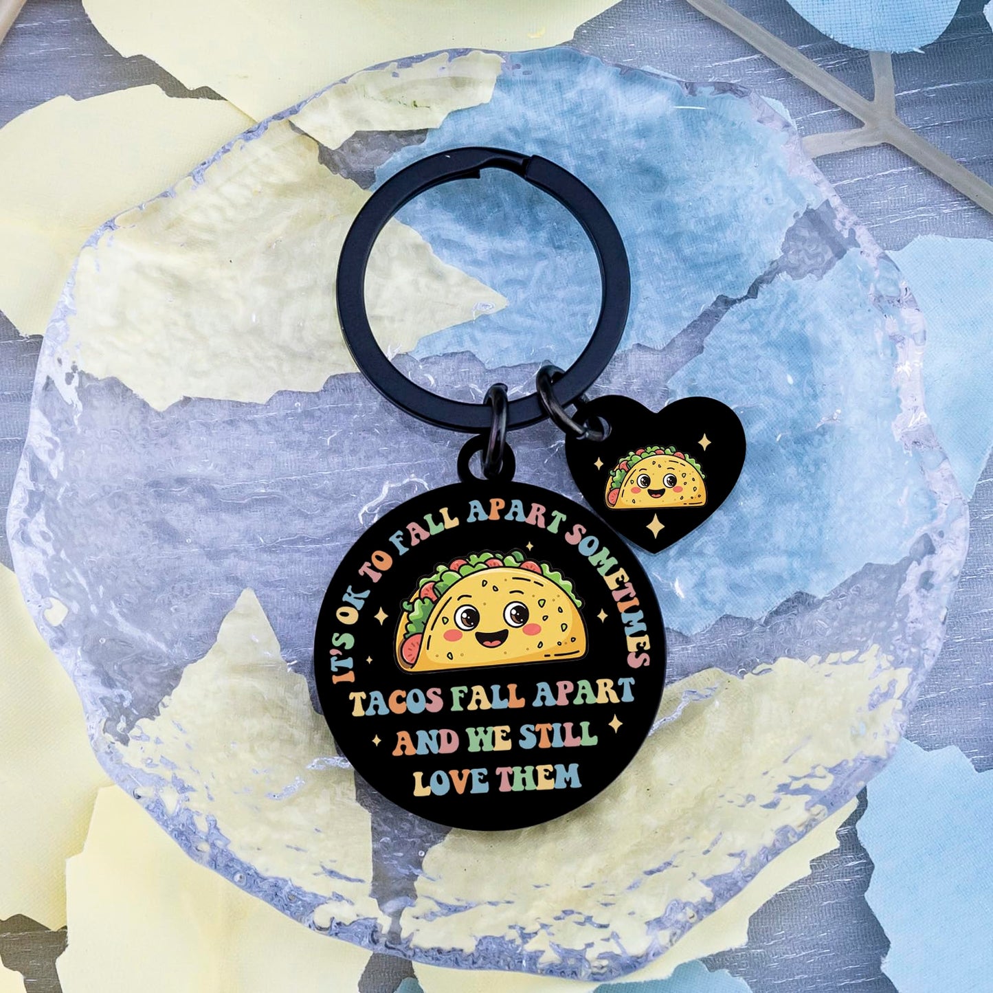 Emotional Support Taco Gift for Tacos Lovers Taco Gifts for Coworkers Friends Family Employee Appreciation Gift Inspirational Mental Health Gifts Emotional Support Stuff Tacos Keychains Accessories