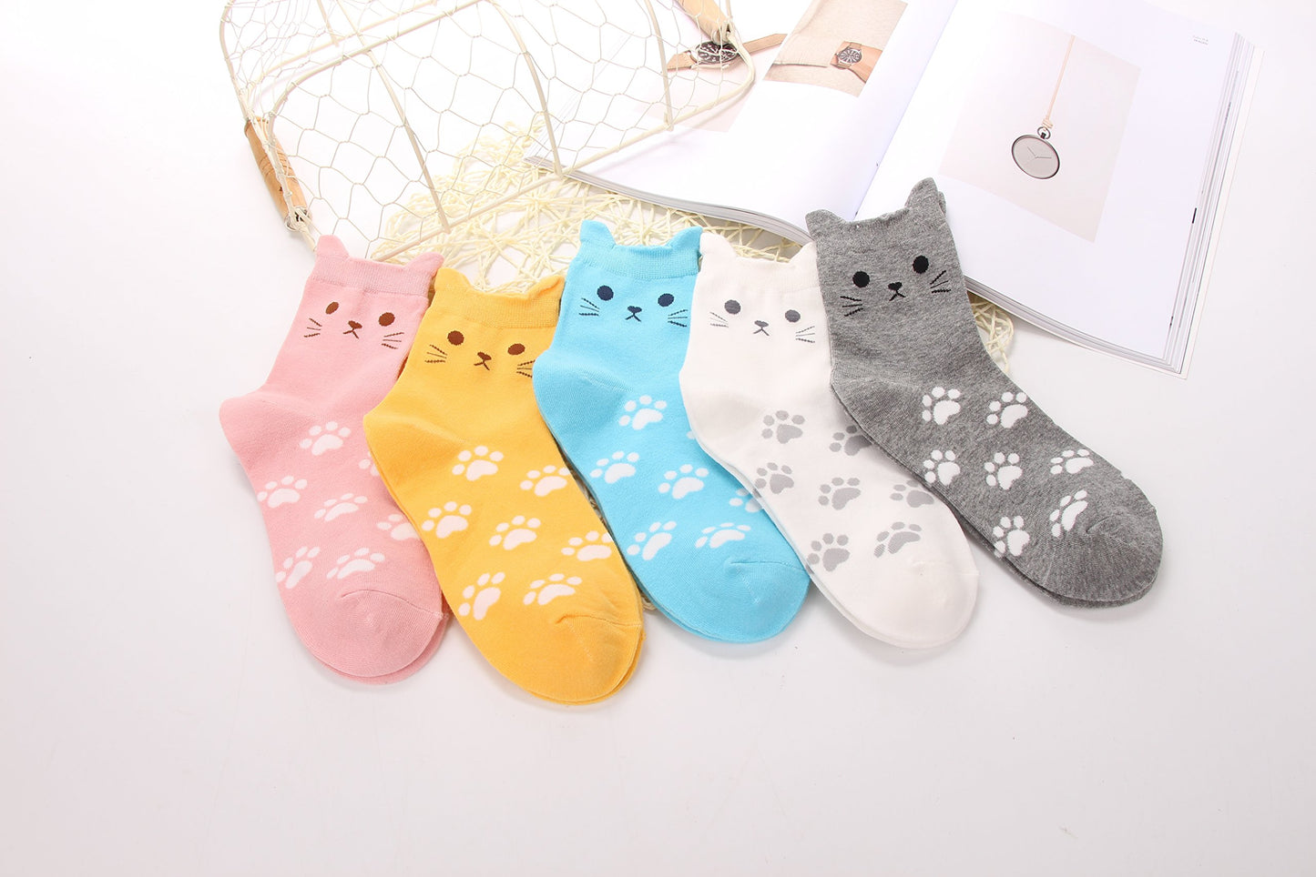 Jeasona Cute Cat Gifts for Women Animal Cat Socks Wife Mom Girlfriend Daughter