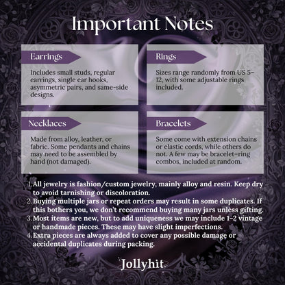 Gift-Ready Mystery Jewelry Jar 30PCS – Gothic, Witchy & Fairycore Costume Jewelry Set for Women, Includes Necklaces Earrings Rings Bracelets, Unique Mother’s Day or Birthday Gift for Her