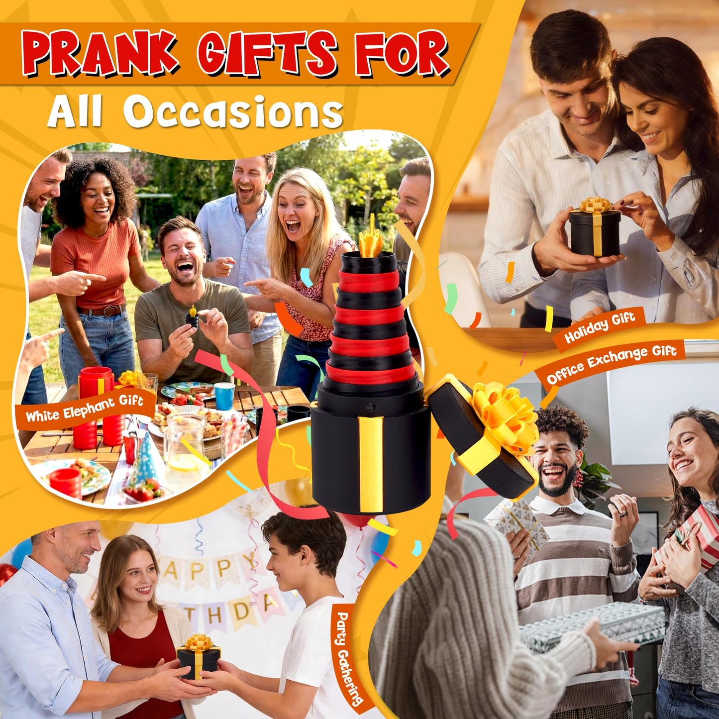 4.72 in Gotcha Box Prank with Surprise Finger, Annoying Nested Screw Gift Box with Finger, 3D Printed Annoying Gift Box with Pop Up Fingers, Funny Gifts for Kids