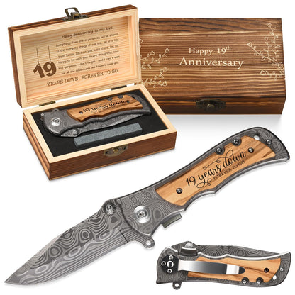 19th Gifts Wedding Anniversary for Him, 19 years Marriage Keepsake for Men, Bronze Anniversary Present for Husband