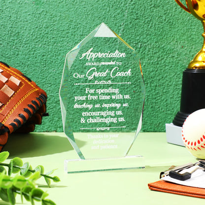 Panelee Coach Appreciation Gift Acrylic Coach Thank You Gifts Inspirational Appreciation Decor Acrylic Table Sign for Women Men Home Office Baseball Soccer Football Volleyball Team Gift