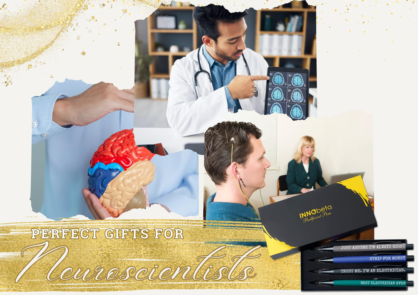 InnoBeta Neuroscience Gifts, Neurology NeuroSurgery Neurologist Pen Set of 4