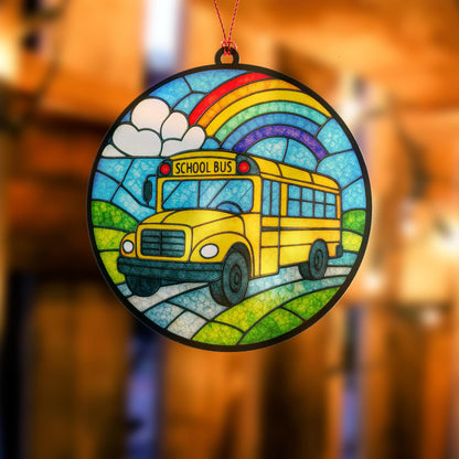 Bus Driver Gifts - Bus Driver Appreciation Gifts with Card - Thank You Gift for Back to School/College - First Day of School - End of Year or Retirement - Car, Window, Tree Hanging for Ornament