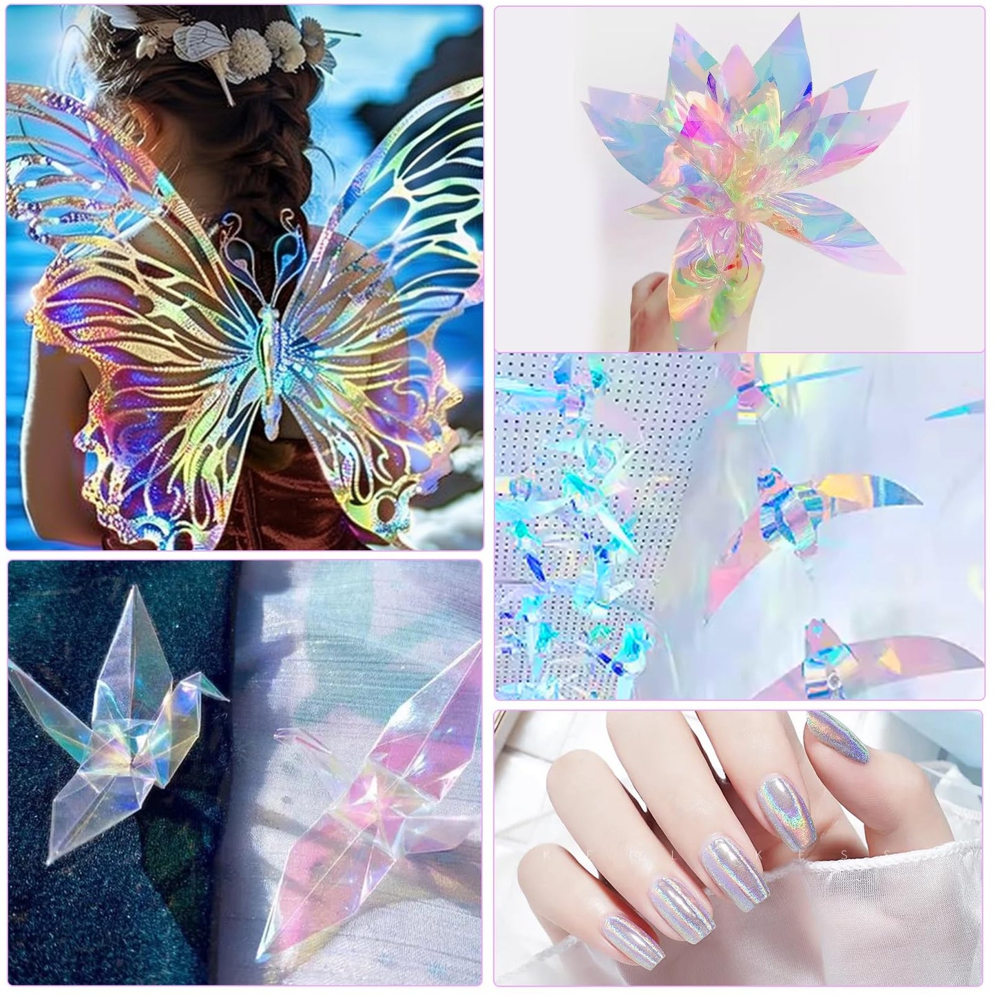 woric 82 Ft X 17 In Cellophane Wrap for Gift Baskets Iridescent Cellophane Wrap Roll Gift Basket Wrapping Plastic for Graduation Gifts Stuffers Treats Party Favor Birthday Wedding Crafts