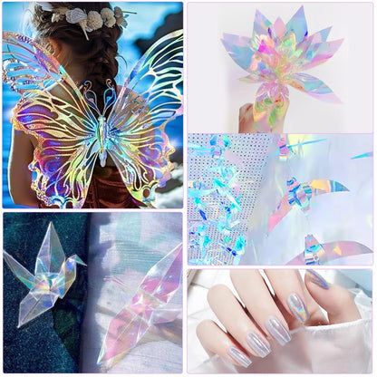 woric 82 Ft X 17 In Cellophane Wrap for Gift Baskets Iridescent Cellophane Wrap Roll Gift Basket Wrapping Plastic for Graduation Gifts Stuffers Treats Party Favor Birthday Wedding Crafts