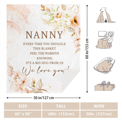 Nanny Gifts for Grandma, Gifts for Nanny, Nanny Blanket 60" x 50", Nanny Birthday Gifts, Nanny Gifts for Mother's Day, Nanny Gifts, Gifts for Nanny from Grandkids, Nanny Gifts for Christmas