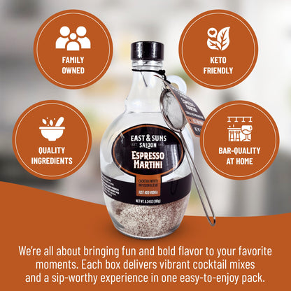 MR Infusion Bottle with Metal Strainer – Cocktail Kit for Espresso Martini, Premium Reusable Cocktail Mixer Bottle for Home Bars and Alcohol Gifts