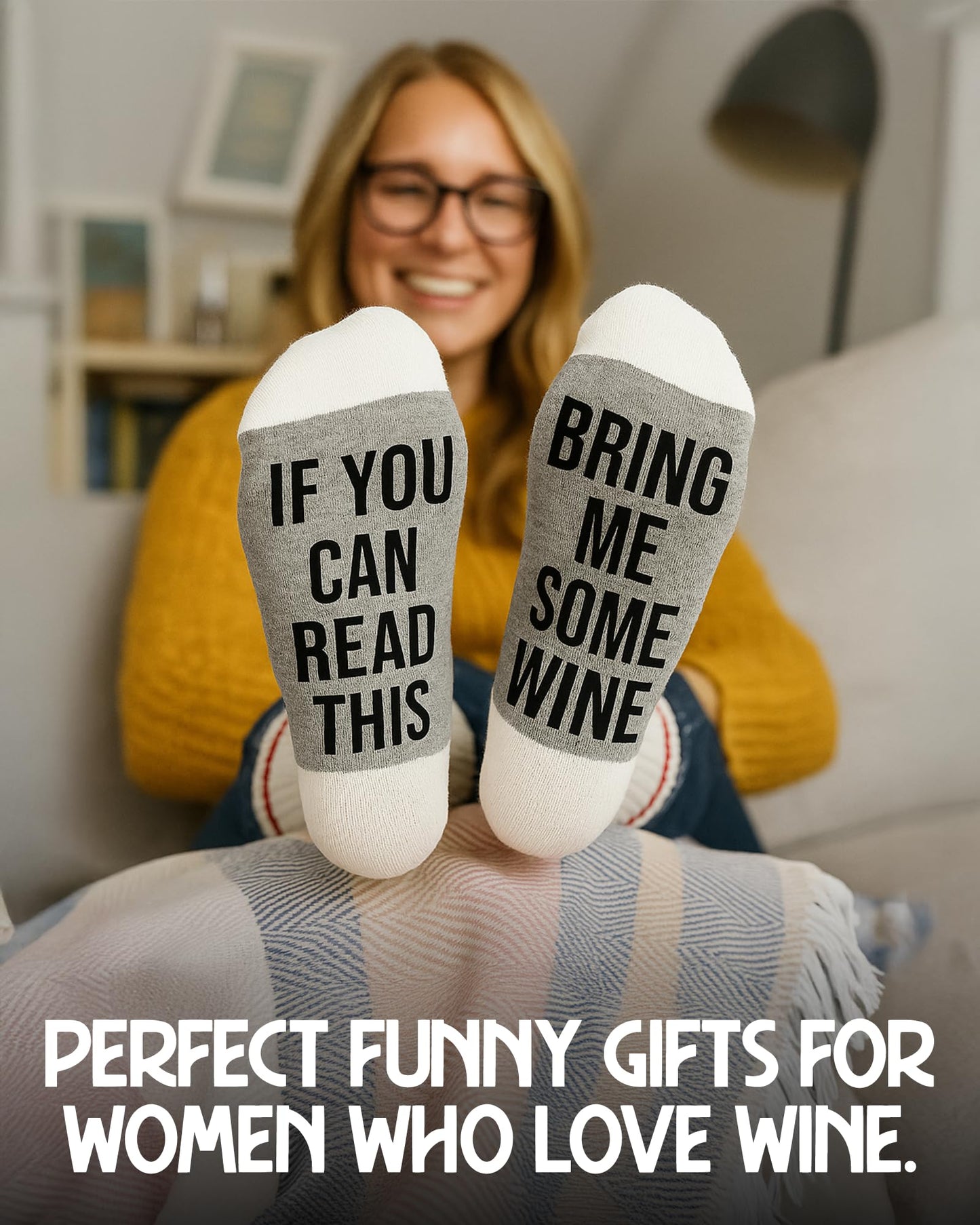 Funny Wine Socks for Women - Wine Gift for Women and Men. Soft Cotton Material for All-Day Comfort - Ideal for Birthdays, Holiday Presents, Party Favors