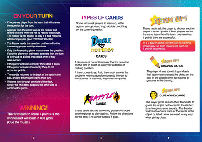 Buffalo Games Like Totally 80's Pop Culture Trivia Game - 200 Cards, 30s Timer & Guide - Team Contest for Adult Game Night - Portable Travel Activities for Adults - Quick Trivia Quizzes for Players