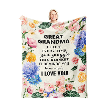 Xutapy Great Grandma Gifts Blanket 60’’X50’’, Christmas Birthday Gifts for Great Grandma, Great Grandmother Throw