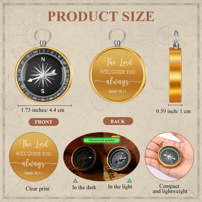 Fuyoooo 4 Pcs Pastors Appreciation Gifts Pastors Father's Day Christian Gifts Include Man of God Pastor Leather Journal Notebook Christian Pen Religious Compass with Gift Box for Church