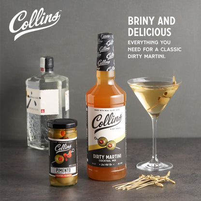 Collins Dirty Martini Kit, Gin Cocktail Mix, Stuffed Gourmet Olives, Drink Picks, Olive Brine Mixer, Home Bar Accessories, Home Bar Kit, Bartender Mixer, Drinking Gifts, Mixology Kit, Set of 3