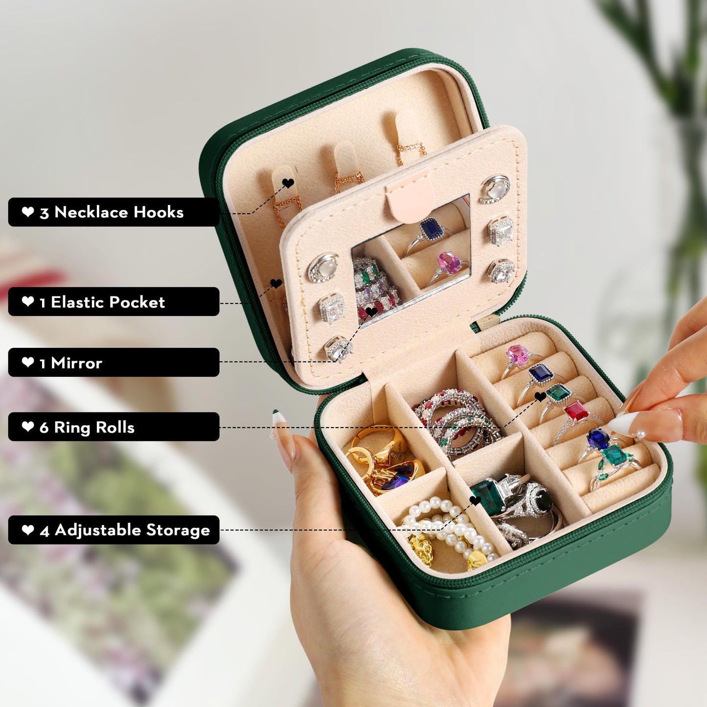 Parima Travel Jewelry Case Jewelry Box - Small Jewelry Organizer Travel Essentials Birthday Gifts for Friends Her Bridesmaids Teen Girls for Women Mom Girls Teenage Gifts Idea - Letter K, Blue