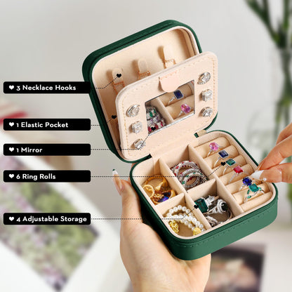 Parima Travel Jewelry Case Jewelry Box - Small Jewelry Organizer Travel Essentials Birthday Gifts for Friends Her Bridesmaids Teen Girls for Women Mom Girls Teenage Gifts Idea - Letter K, Blue