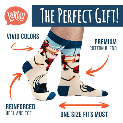 Lavley Funny Socks for Sports Fans and Players - Cool Novelty Gifts for Men, Women, & Teens