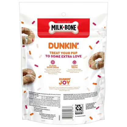 Milk-Bone Dunkin’ Vanilla Glaze Flavor Dog Biscuits with Other Natural Flavors, 8 Oz. Bag