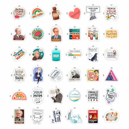 100Pcs Psychology Stickers for Laptop, for Water Botttle - Funny Psychologist Stickers for Therapist - Psychology Party Supplies - Gift for Women & Men