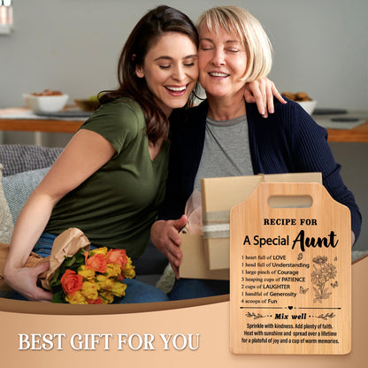 Gifts for Aunt, Birthday Gift for Aunt, Recipe Cutting Board for Aunts, Best Gifts for Aunts from Niece Nephew, Auntie Gift Ideas