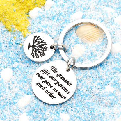 lauhonmin Sister Brother Gifts Key Chain for Daughter Son Family Tree - The greatest gift our parents ever gave us was each other