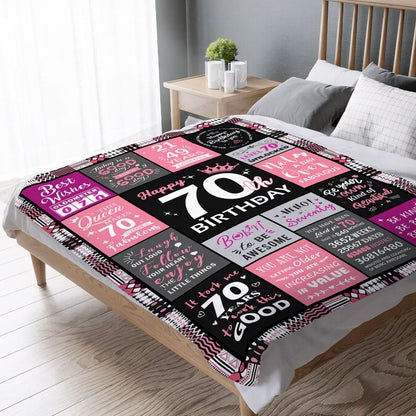 Sruemiul 70th Birthday Gifts for Women - 70th Birthday Decorations for Women - 70 Year Old Birthday Gifts - Happy 70th Birthday Gift Ideas for 70 Year Old Woman - 1956 & 70th Birthday Blanket 50"x60"