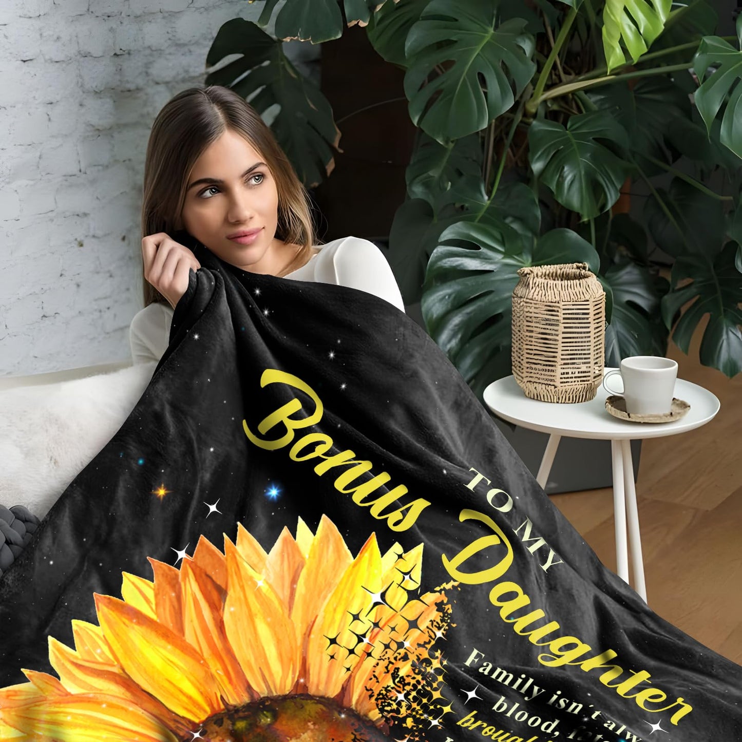 Bonus Daughter Gifts - Step Daughter Gifts from Stepmom/Stepdad - Stepdaughter Gift from Stepmom - Gift for Stepdaughter Throw Blanket 60x50 Inch