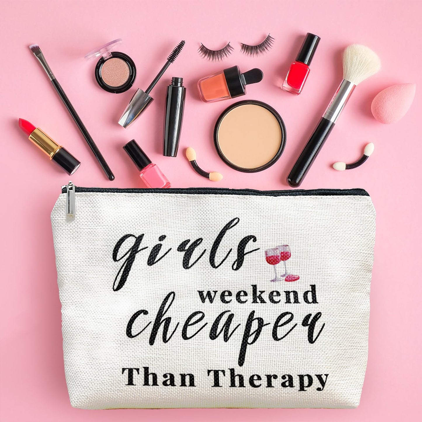 3 Pcs Girls Weekend Gift Travel Makeup Bag, Bestie Gift, Girls Weekend Gifts, for Best Friends Travel Gifts, Christmas Graduation Wedding Birthday Gift for Travel Toiletry Pouch