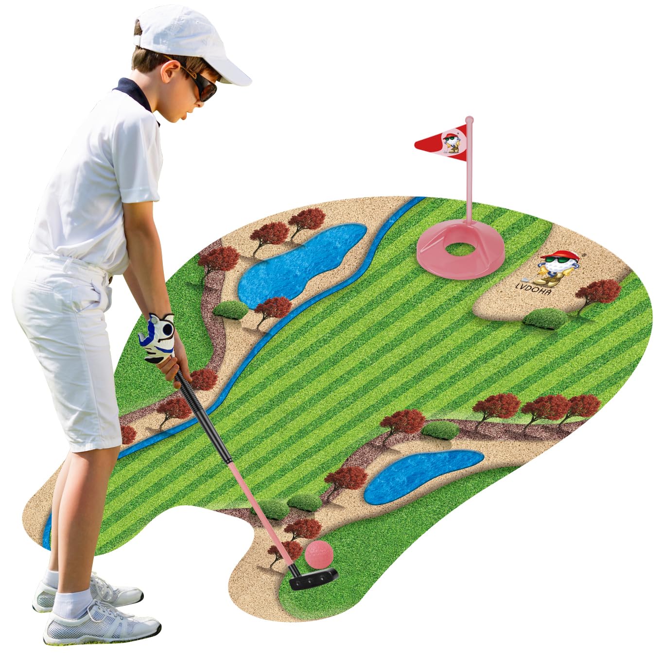 GOODLYSPORTS Toilet Golf, Mini Golf Game - Golf Gifts for Women, Gag Gifts Funny Adult - Funny Gift for Women, Mom, Sister, Girlfriend, Birthday, Mothers Day - White Elephant Gifts for Adults