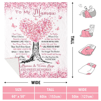 Mamaw Gifts, Mamaw Blanket 60" x 50", Mamaw Birthday Gifts, Mamaw Gifts for Grandma, Mamaw Gifts from Grandkids, Best Mamaw Gifts for Mother's Day/Anniversary, Mamaw Gifts for Christmas
