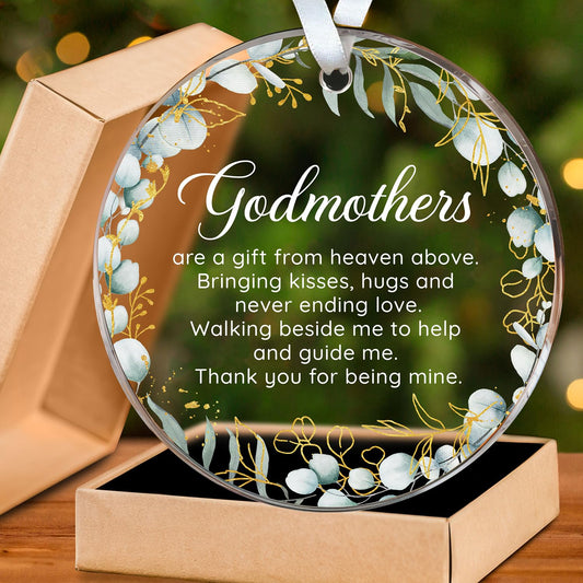 HEXMOZ Godmother Gifts from Godchild, Goddaughter - Godmothers Gift for Women - Godmother Godmothers Ornament 2026, Present from Godson - Acrylic Christmas Ornaments 2026