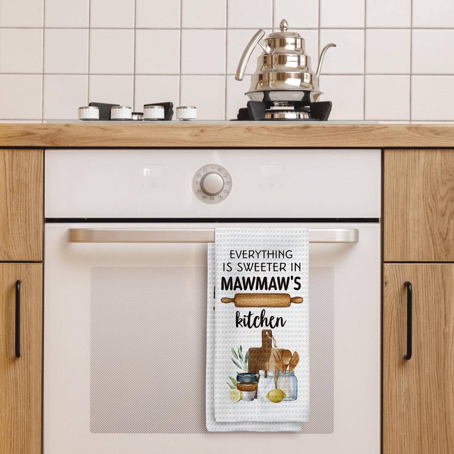 Mawmaw's Kitchen Towels, Mawmaw Gifts Grandma Gifts Hand Towels, MawmawGrandma Christmas Dish Towels Tea Towels for Kitchen, MawmawGrandma Gifts from Grandkids, 16x24inch