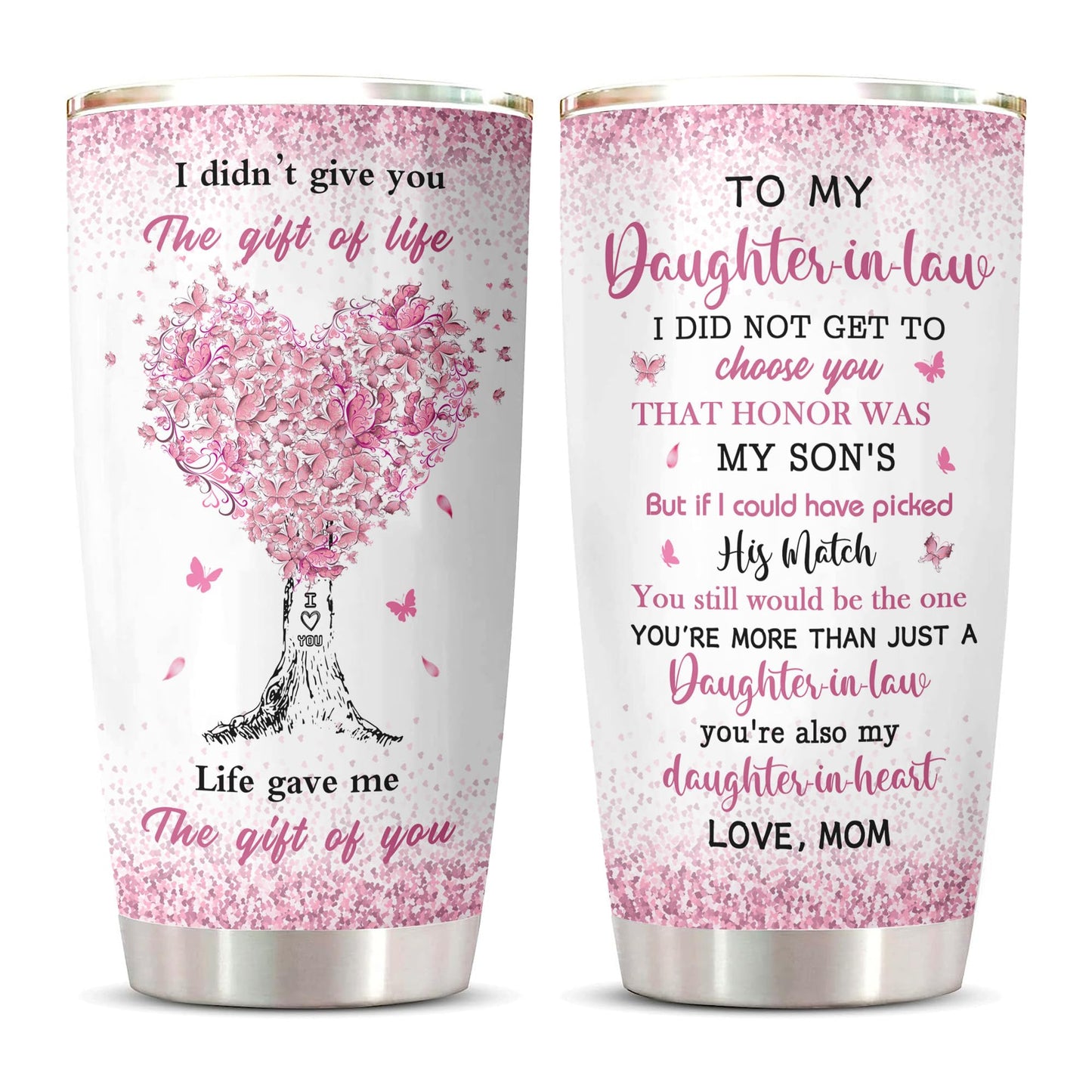 ZANIION Daughter In Law Gift Tumbler 20oz 1PC, Thoughtful Gifts Ideas For Daughter-In-Law From Mother-In-Law Mug, Best Christmas Mothers Day Weeding Decoration Present For Future Son'S Wife Coffee Cup