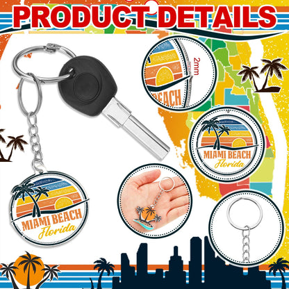50 Pcs Florida Souvenirs Acrylic Keychain Gifts Bulk United State Keychain Palm Tree Sea Sun Map Travel Souvenirs