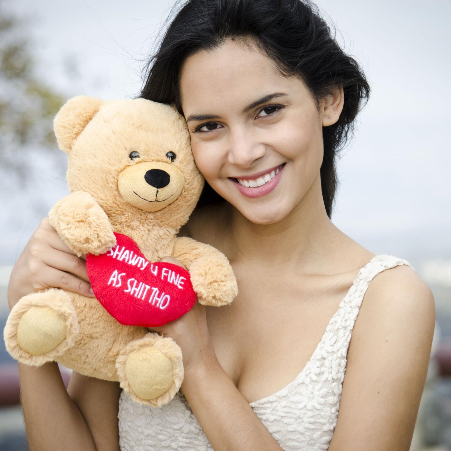 Hollabears Shawty U Fine 10" Original Valentine's Day Gift for Girlfriend Wife Best Friend Teddy Bear Plush