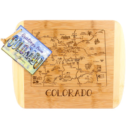 Totally Bamboo A Slice of Life Colorado State Serving and Cutting Board, 11" x 8.75"