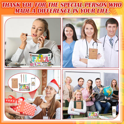 Patelai 6 Pcs Nurse Paraprofessional Gifts Teacher Thank You Gifts for Women 20oz Stainless Steel Tumbler Makeup Cosmetic Bag Pen Notebooks Gift for Nurse CNA Teacher Assistant