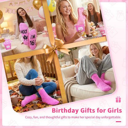 HAPPYPOP Birthday Gift Ideas for Teens - 13-19 Year Old Girls Holy Fuzzy Socks for Daughter
