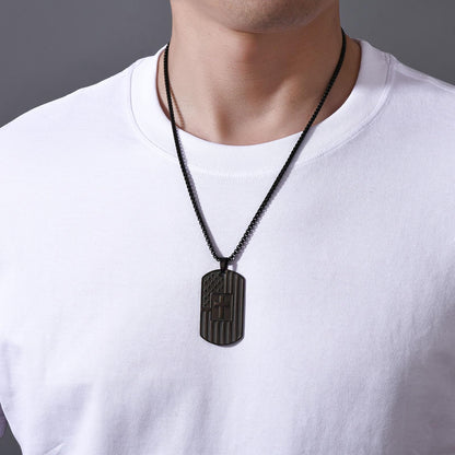 Coolvy To My Son Necklace from Mom Dad, Dog Tag Cross Necklace for Men, American Flag Birthday Christmas Gifts for Son in Law Grandson Daughter Granddaughter Family Jewelry