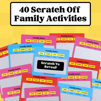 Happy Duo Family Dates 40 Scratch Off Cards – Summer Activities for Kids & Tween from Kids – Family Games for All Ages