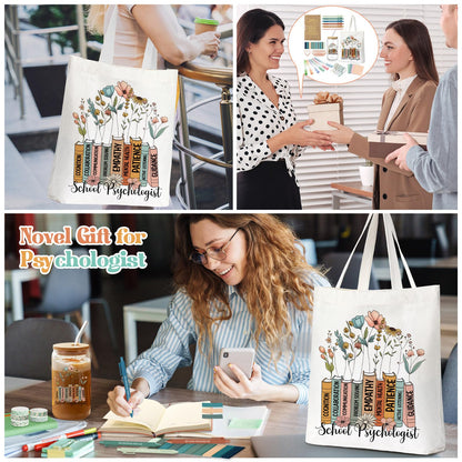 Yungyan 35 Pcs School Psychologist Gift 16 oz Glass Cup Tote Bag Notebook Pen Sticky Note Mental Health Awareness Month for Psychologist Counselor Educator Teacher