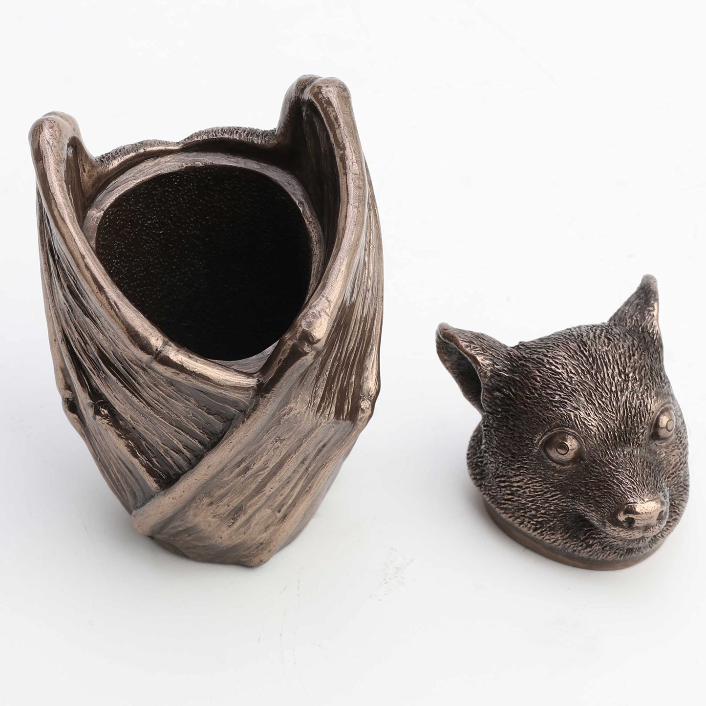 Veronese Design 3 1/2" Baby Bat Secret Trinket Stash Box Resin Sculpture Bronze Finish